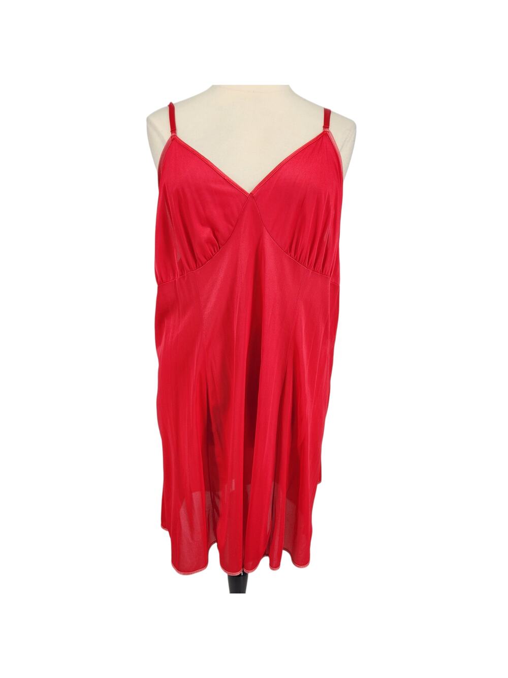 Vintage Figurfit Nylon Slip Dress - Red Size 50